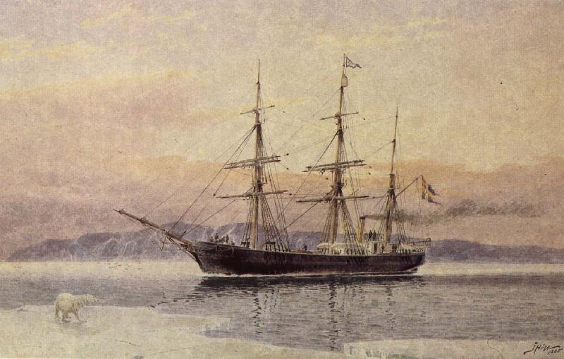 unknow artist polarfartyget vega pa en akvarell av jacob hagg oil painting picture